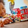Fire Truck with Hose and Firefighter