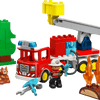 Fire Truck with Hose and Firefighter