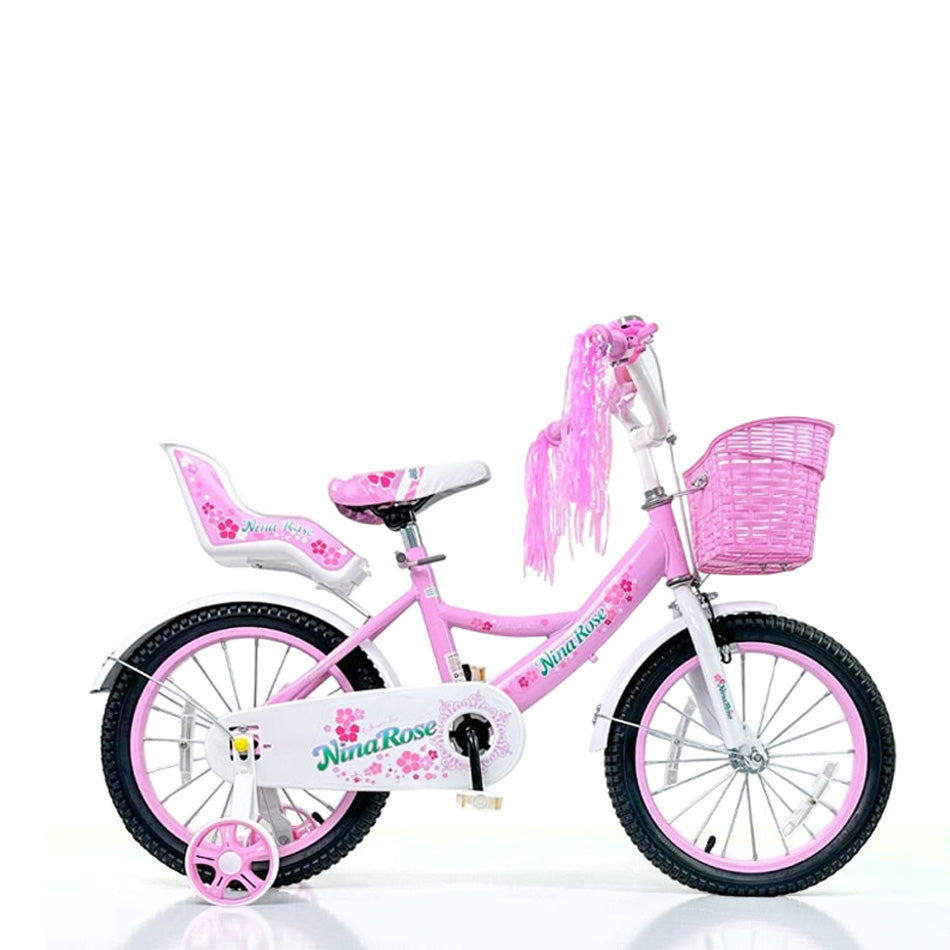 14″ CHILDREN’S BIKE NINA ROSE – PINK WITH TRAINING WHEELS