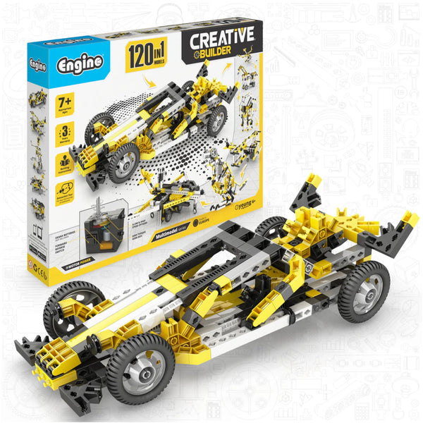 Engino Creative Builder: Σετ 120 Μοντέλων με Μοτέρ- Παιχνίδια Μηχανικής STEM για Παιδιά 7+ Ετών (120 Μοντέλα για Κατασκευή)