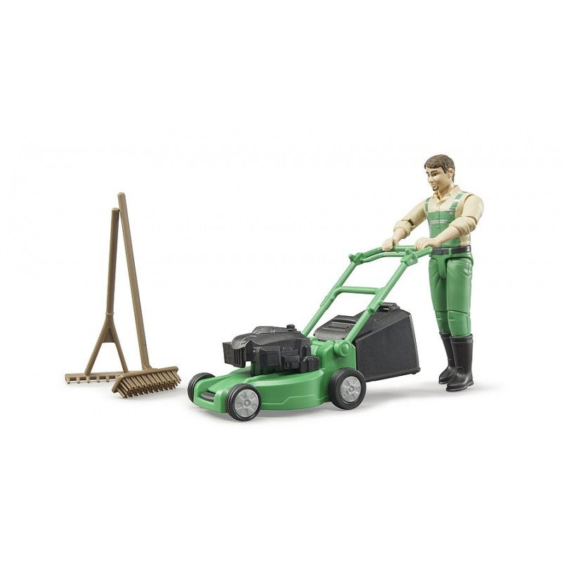 BRUDER Gardener with Grass Machine & Accessories