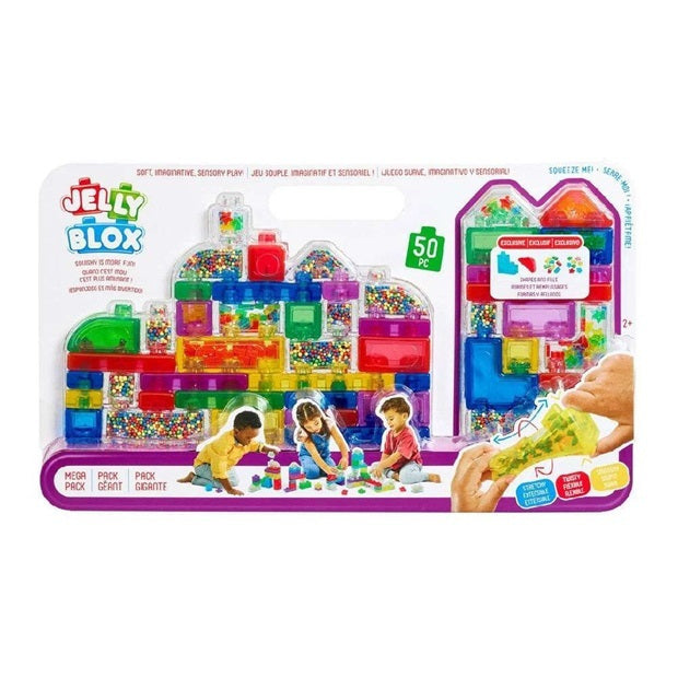 Jelly Blox Mega Set – 50 Squishy Building Blocks