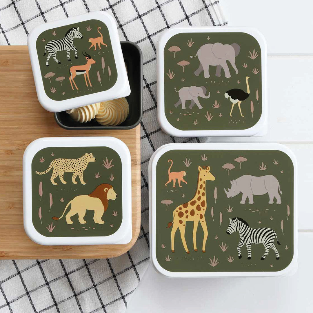 A Little Lovely Company Set of 4 Lunch & Snack Boxes – Savanna