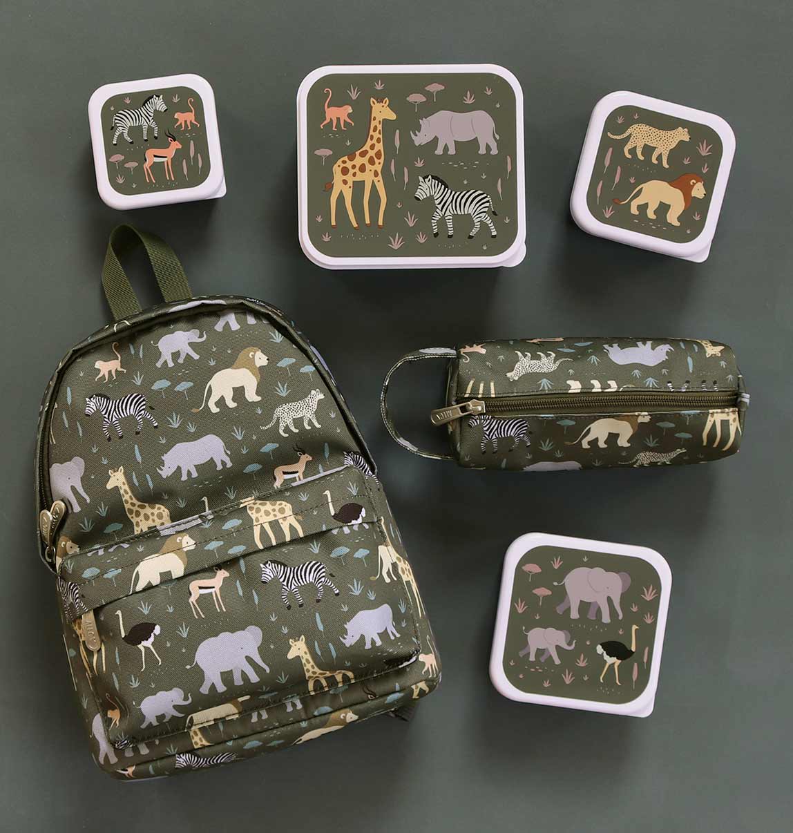 A Little Lovely Company Set of 4 Lunch & Snack Boxes – Savanna