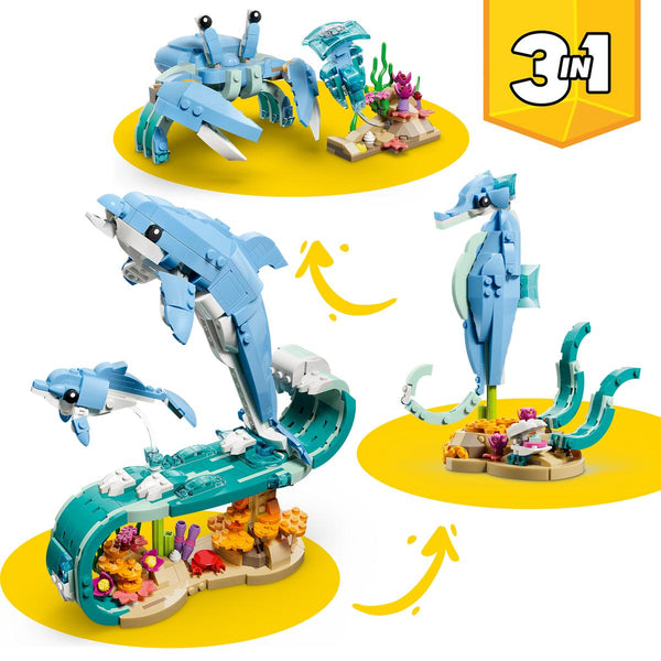 Creator 3-in-1 Sea Animals: Beautiful Dolphins