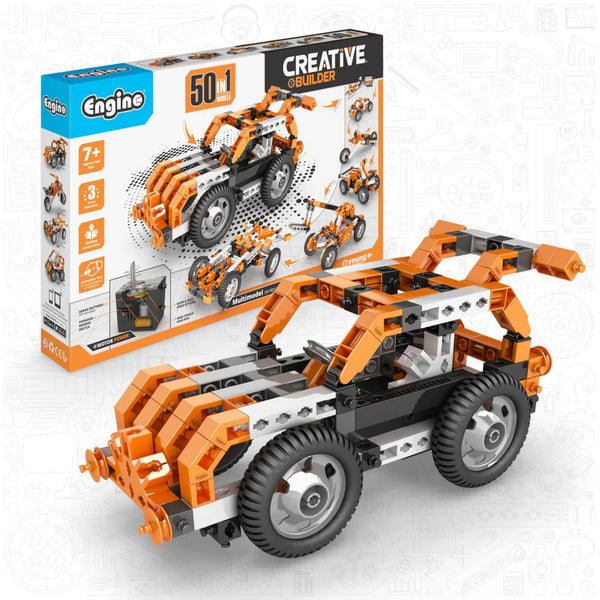 Engino Creative Builder: Σετ 50 Μοντέλων με Μοτέρ- STEM Παιχνίδια Κατασκευών για Παιδιά 7+ (50 Μοντέλα για Κατασκευή)