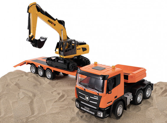 HUINA RC Flatbed Trailer & Excavator (2026 Model)