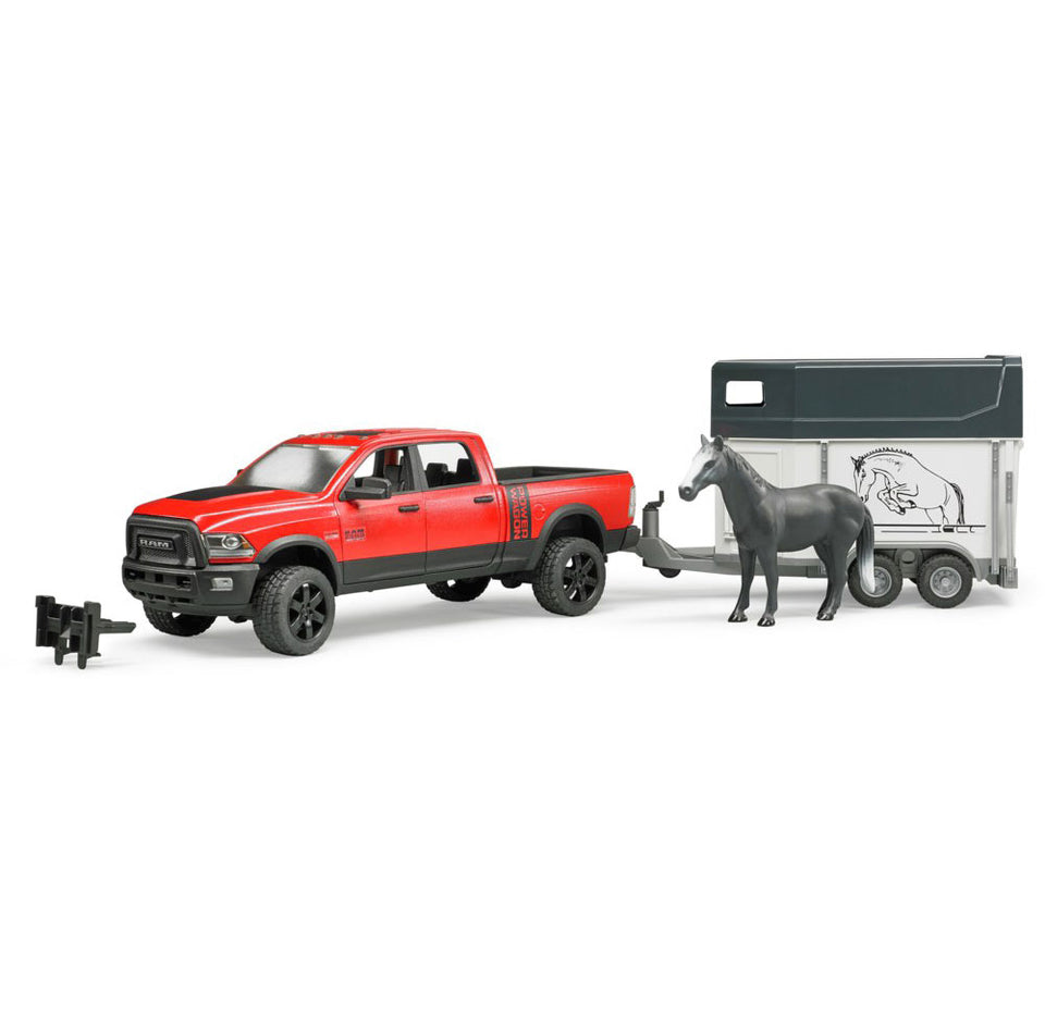 BRUDER RAM 2500 Power Wagon με τρέιλερ αλόγων και άλογο