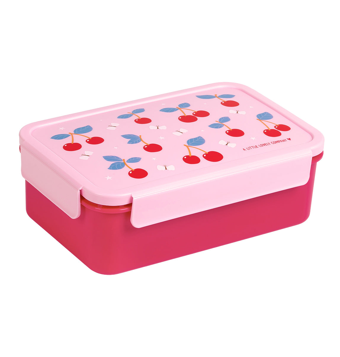 A Little Lovely Company Bento Lunch Box with Compartments 1.2L – Cherries