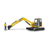 CAT Mini Track Excavator with Worker