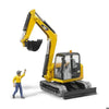 CAT Mini Track Excavator with Worker