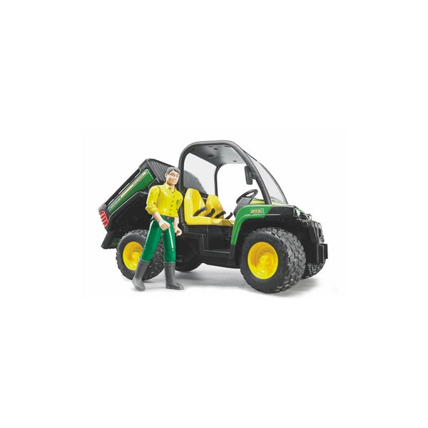John Deere XUV855D Gator with Trailer and Driver