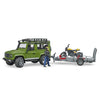 Land Rover with Trailer, Ducati Motorcycle and Driver