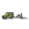 Land Rover with Trailer, Ducati Motorcycle and Driver
