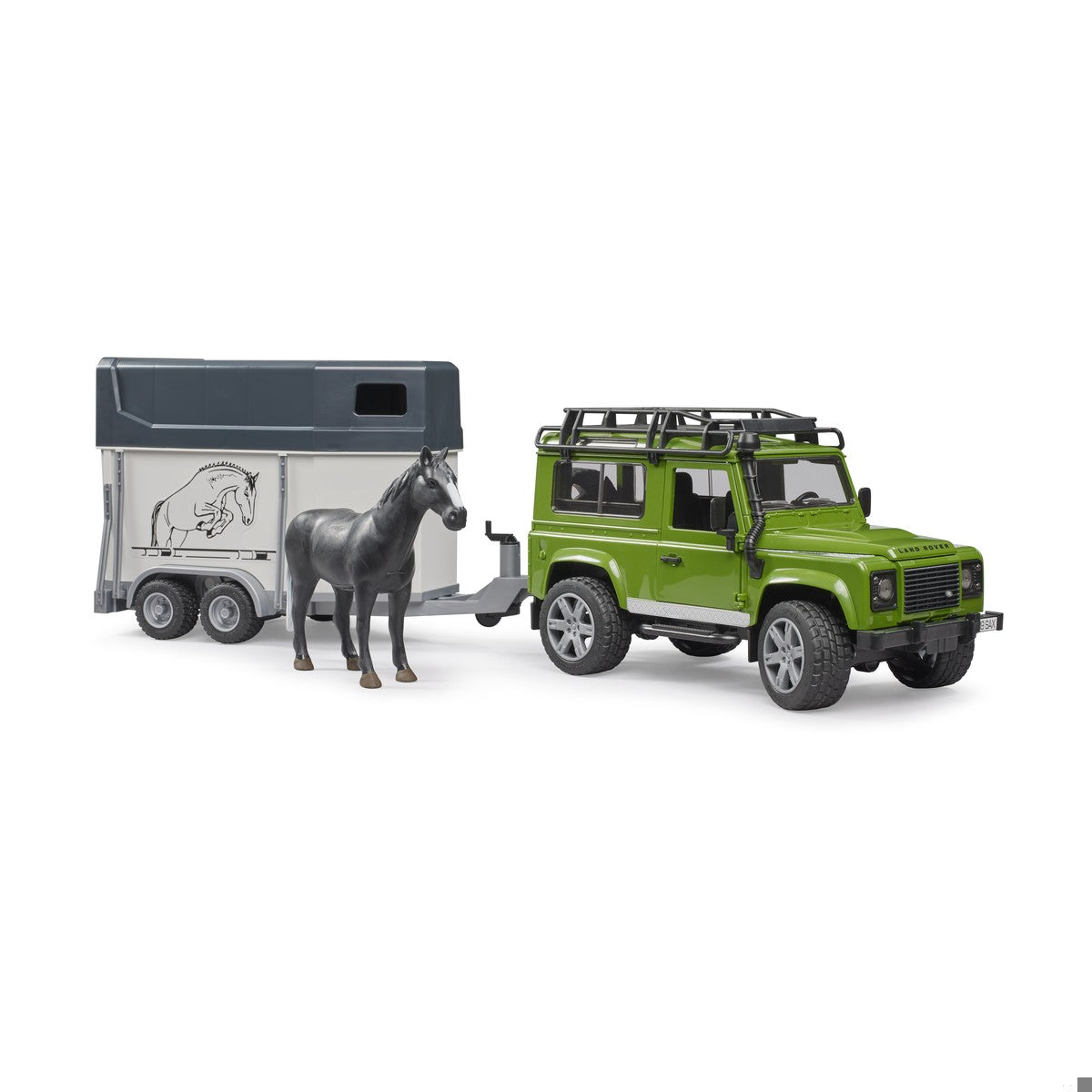 Τζίπ Land Rover με τρειλερ αλόγου & άλογο