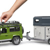 Land Rover with Horse Trailer and Horse