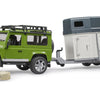Land Rover with Horse Trailer and Horse