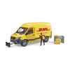 Mercedes Sprinter DHL Delivery Van with Driver and Accessories