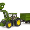 John Deere 7R 350 Tractor with Loader and Trailer
