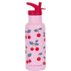 A Little Lovely Company XL Double-Walled Stainless Steel Bottle 500ml – Cherries