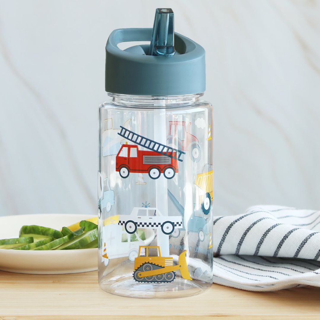 A Little Lovely Company Tritan Kids Water Bottle 450ml – Vehicles