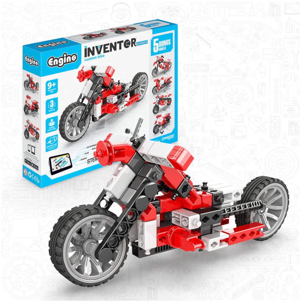 Engino Inventor Mechanics - Προσαρμόσιμο Ποδήλατο: Εκπαιδευτικά Παιχνίδια Μηχανικής για Παιδιά 9+ Ετών (5 Μοντέλα προς Κατασκευή)
