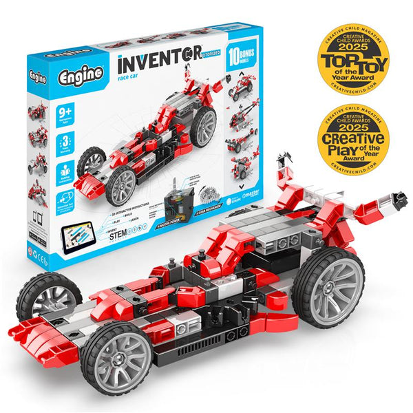 Engino Inventor Race Car Motorized Set - Εκπαιδευτικά παιχνίδια STEM για παιδιά 9+ ετών (10 μοντέλα προς κατασκευή)