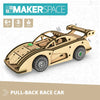MAKERSPACE DIY: Αυτοκίνητο αγώνων με σύστημα pull-back, κιτ κατασκευής STEM για παιδιά 8+ ετών (1 μοντέλο προς κατασκευή)