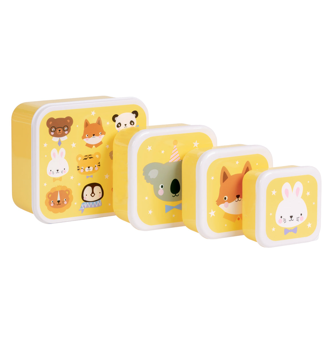 A Little Lovely Company Set of 4 Lunch & Snack Boxes – Animal Friends