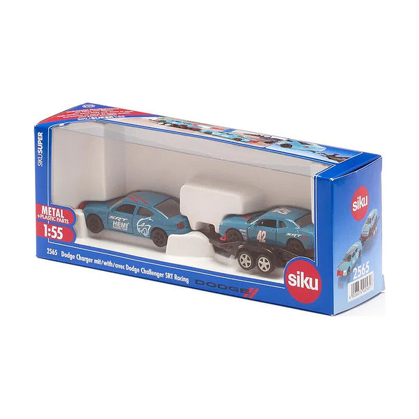 Dodge Charger Racing & Trailer with Dodge Challenger SRT 1:50