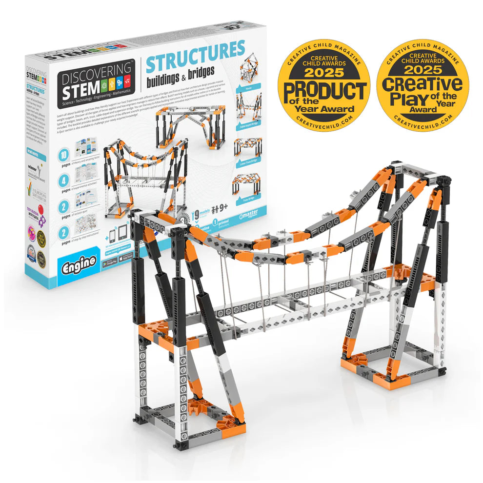 Engino Discovering STEM Κτήρια & Γέφυρες: Εκπαιδευτικό Παιχνίδι Κατασκευών για Παιδιά 9+ (9 Μοντέλα προς Κατασκευή)
