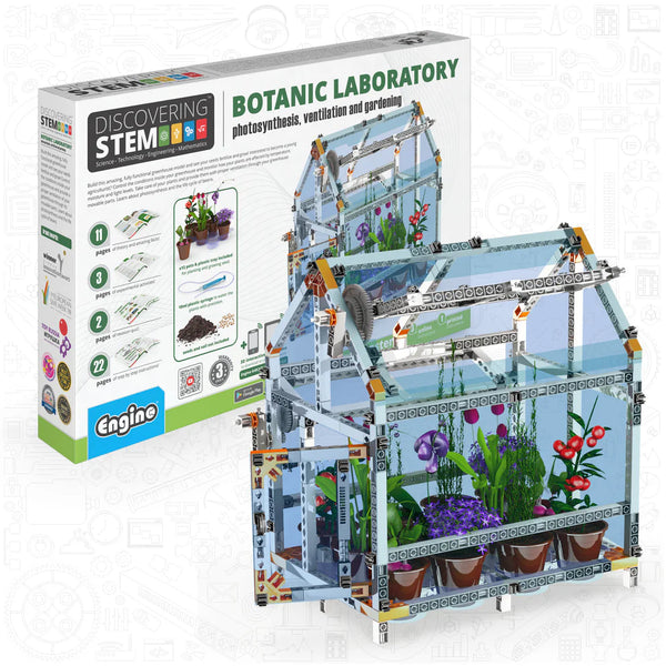 Engino Discovering STEM Βοτανικό Εργαστήριο: Πλήρως Λειτουργικό Θερμοκήπιο, Παιχνίδια STEM για Παιδιά 9+ Ετών (4 Μοντέλα για Κατασκευή)