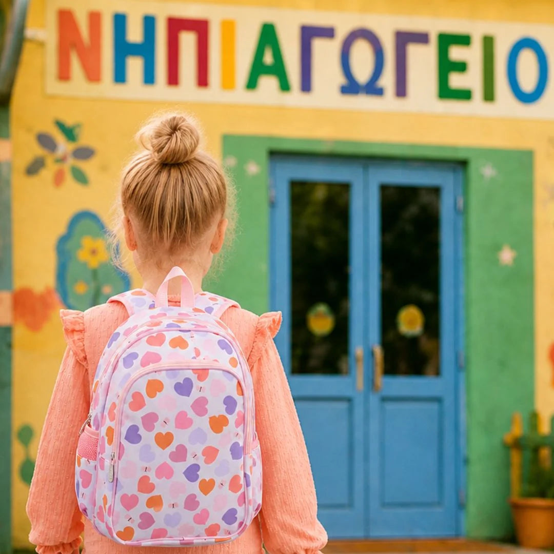 A Little Lovely Company – Kindergarten Backpack with Insulated Lunch Compartment – Hearts