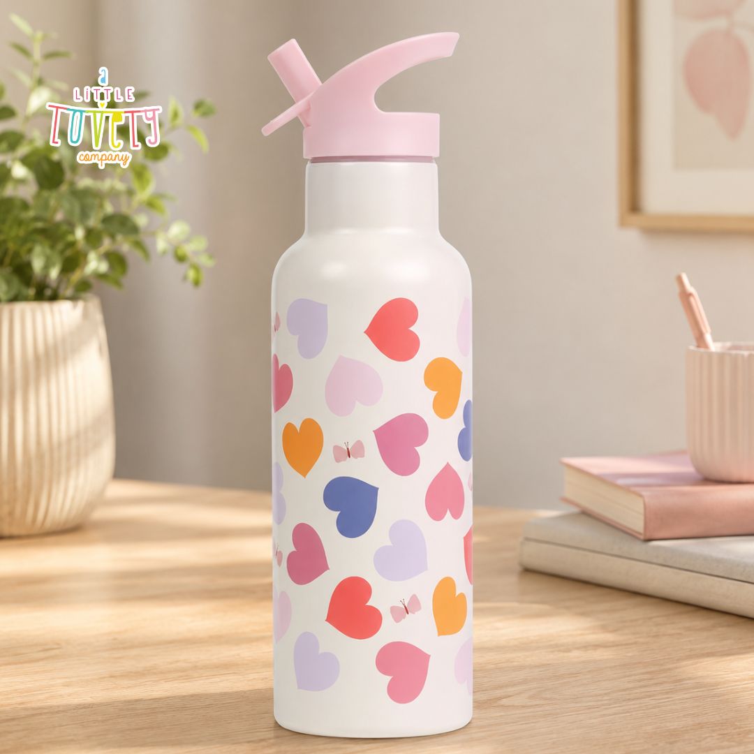 A Little Lovely Company – Double Wall Stainless Steel Bottle 500ml – Hearts