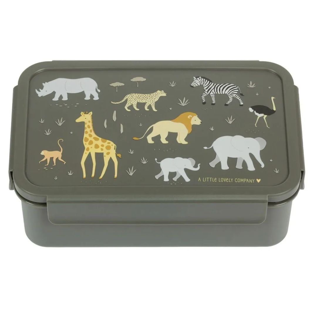A Little Lovely Company Bento Lunch Box with Compartments 1.2L – Savanna