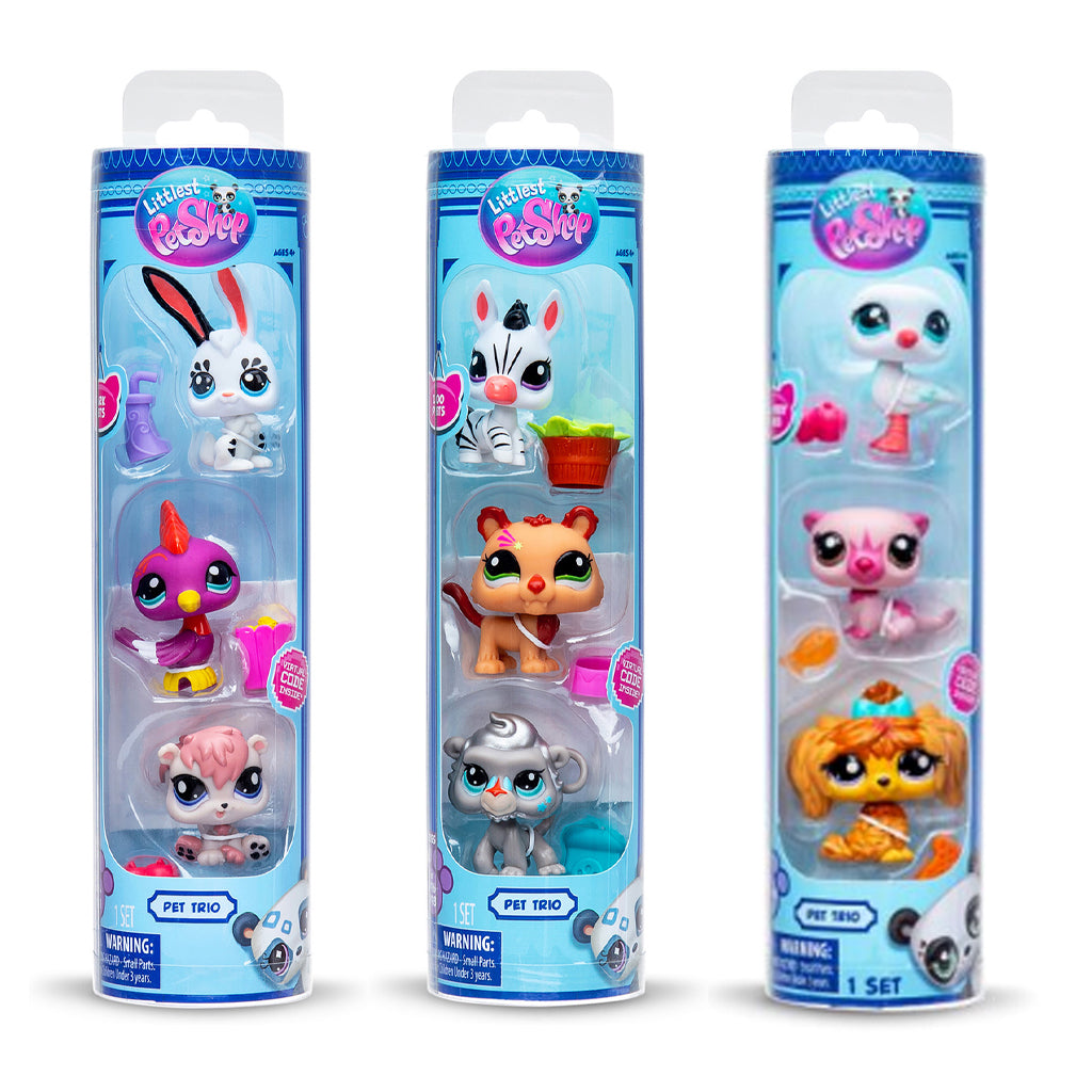 Littlest Pet Shop Collector Set – 3 Figures in Tube – Basic Fun