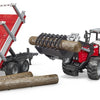 BRUDER Massey Ferguson 7480 with Frontloader & Timber Trailer