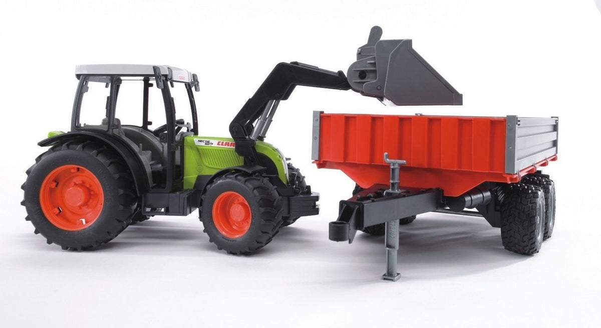 BRUDER CLAAS Nectis 267 F with Frontloader & Tipping Trailer