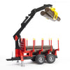 BRUDER Forestry Trailer with Loading Crane, Grab & 4 Tree Trunks