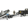 Police Pickup with Light & Sound Module, Trailer, Boat & Figures