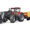 Case IH Optum 300 CVX with Front Loader & Bale Transport Trailer