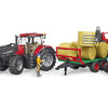 Case IH Optum 300 CVX with Front Loader & Bale Transport Trailer