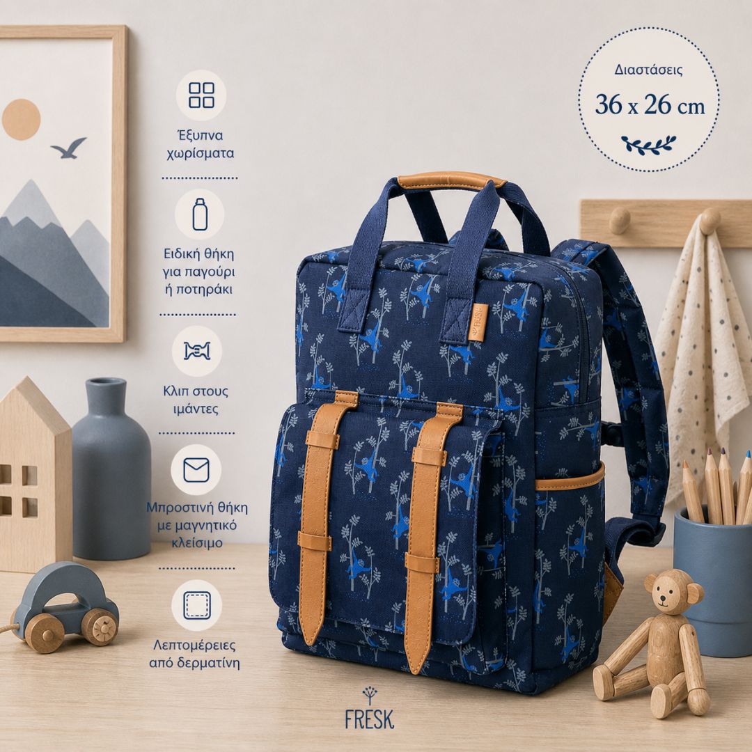Fresk Kids Backpack – Monkey