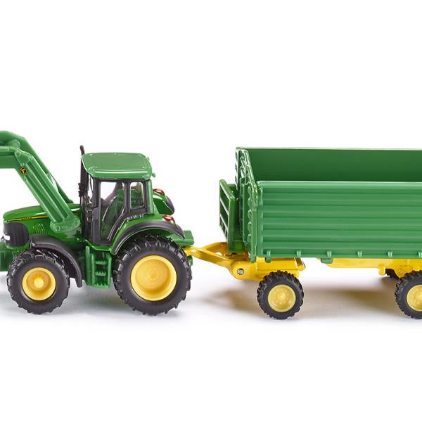 Τρακτέρ John Deere με φορτωτή και τρέιλερ