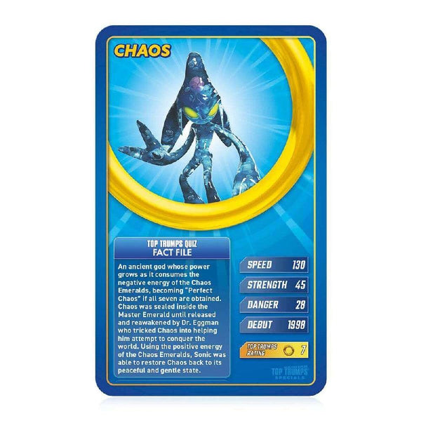 Waddingtons No.1 Top Trumps Sonic The Hedgehog Playing Cards
